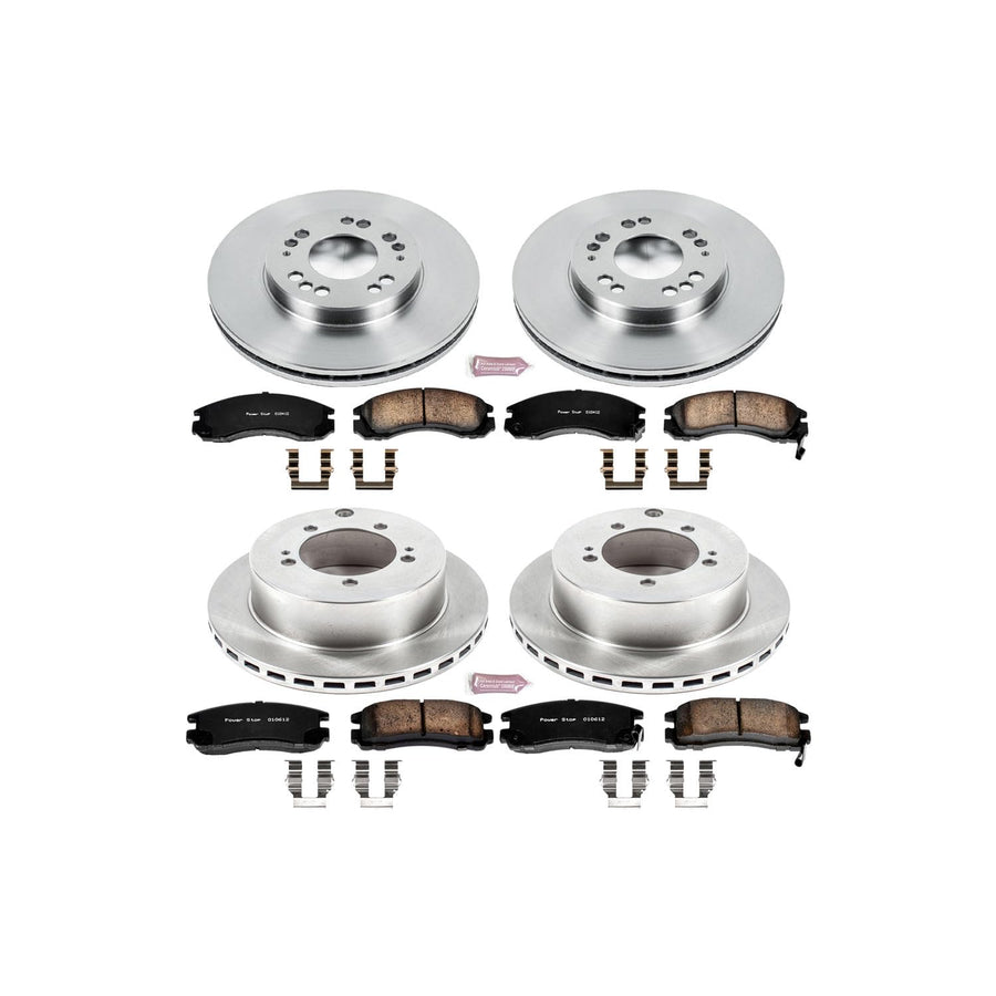 POWERSTOP Autospecialty KOE800 Front and Rear Replacement Brake Kit-OE Brake Rotors & Ceramic Brake Pads For Dodge Stealth, Mitsubishi 3000GT, Mitsubishi Diamante [Model Specific]