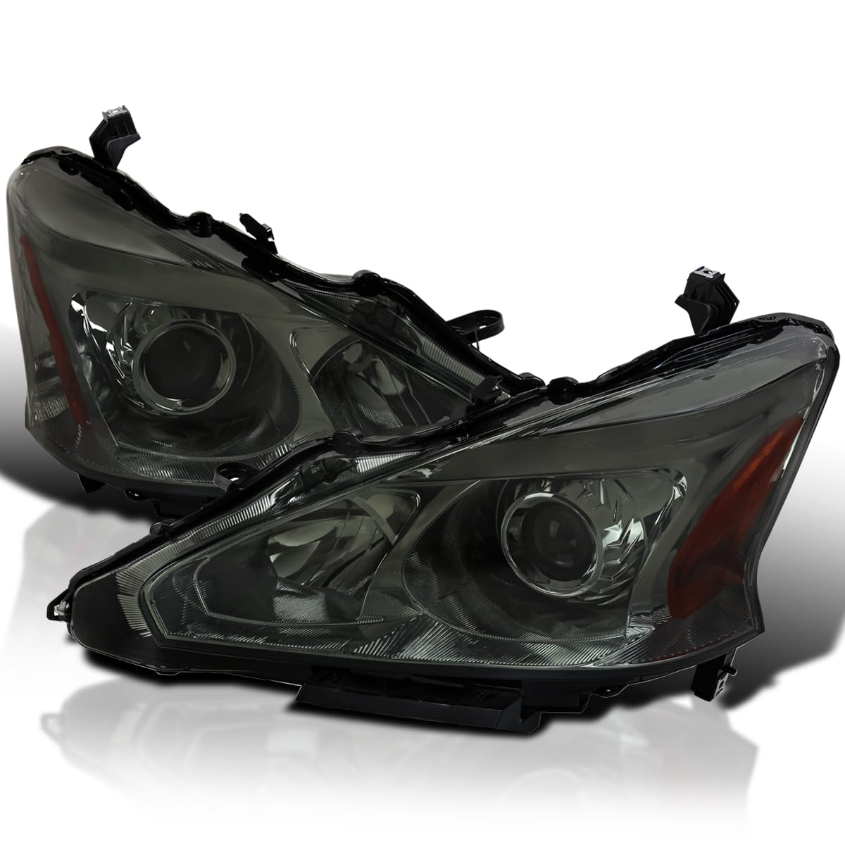Smoke Projector Headlights SPEC-D TUNING Compatible with 2013-2015 Nissan Altima Sedan, Left + Right Pair Headlamps Assembly