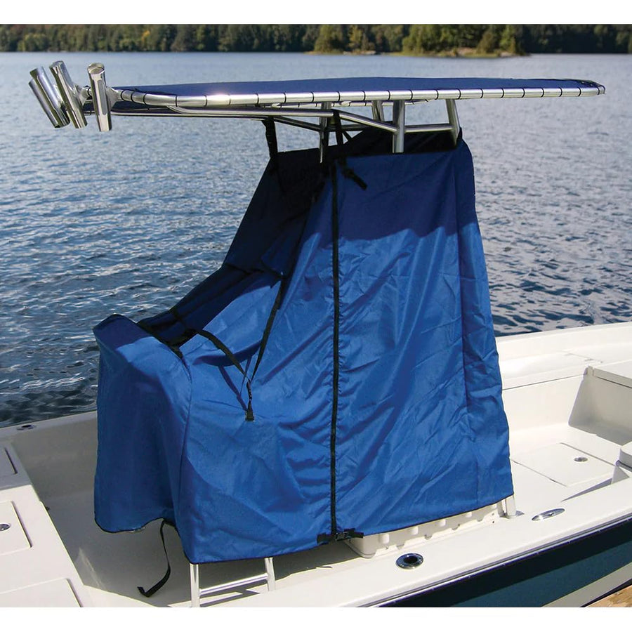 Taylor Made Universal Hot Shot T-Top Center Console Boat Cover, Blue 48" W x 60" L x 66" H, Adjustable Straps, Heavy-Duty Marine-Grade Zipper - 67852OB