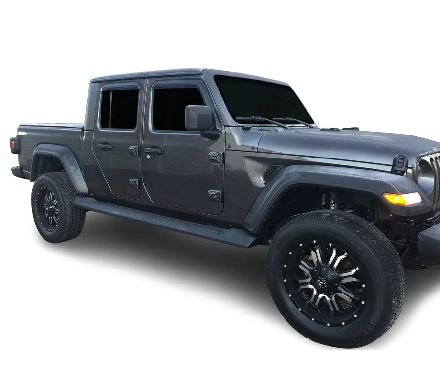 OEM Replica Black Horse Off Road Running Boards Textured Black Compatible with 2020-2024 Jeep Gladiator-RJEGL20