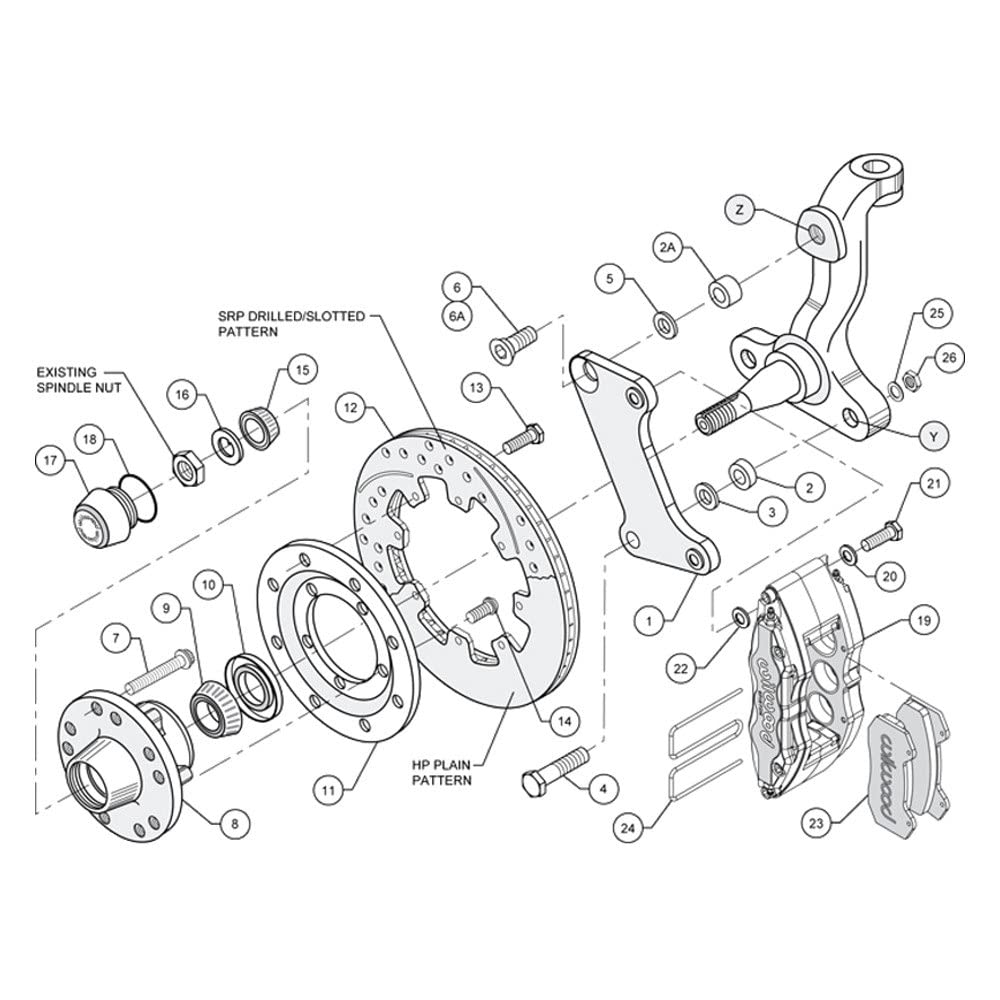 Front Hub Kit, DP6A 12.19" Drill-Zinc