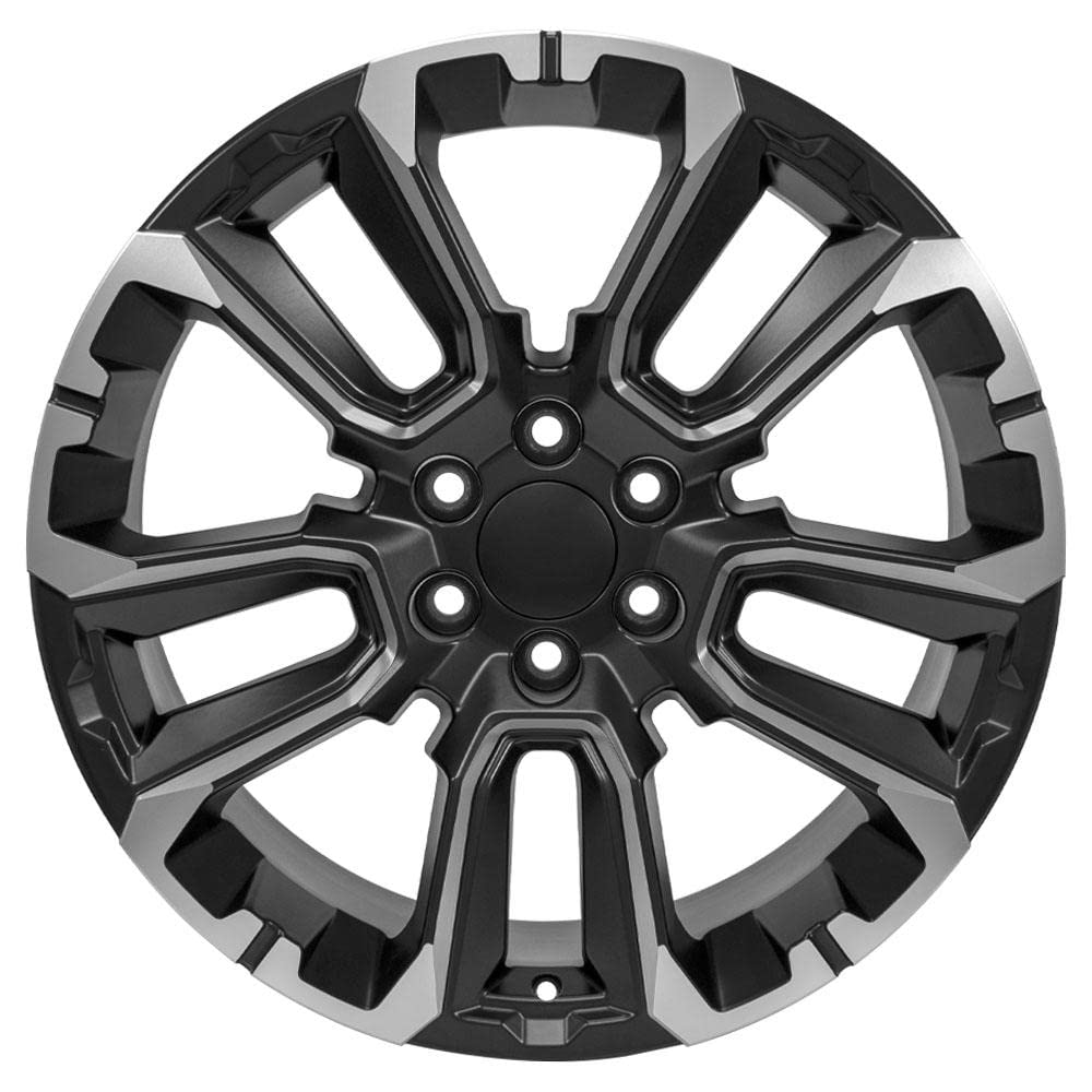 22 Inch OE Wheels CV68 Rim Fits Suburban 1500 High Country Style 6x139.7 22x9 Satin Black with Milled Edge - Hollander 14088 (1)
