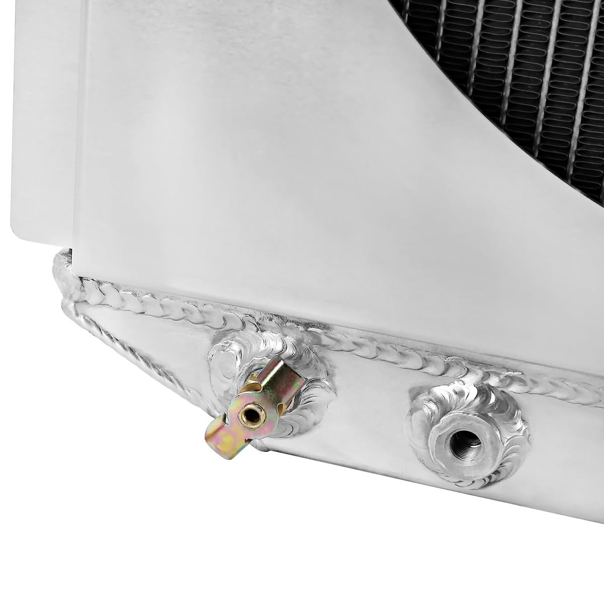 3 Row Aluminum Cooling Spec-D Tuning Radiator with Fan Shroud Compatible with 1964-1966 Ford Mustang V8