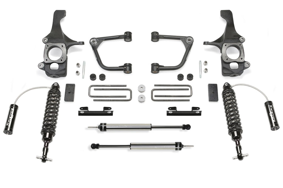 Fabtech K7045DL Control Arm Uniball Lift System 4 in. Lift Uniball Upper Control Arm Front Dirt Logic SS 2.5 Coilover Resi Rear Dirt Logic Shocks Uniball Control Arm Lift System