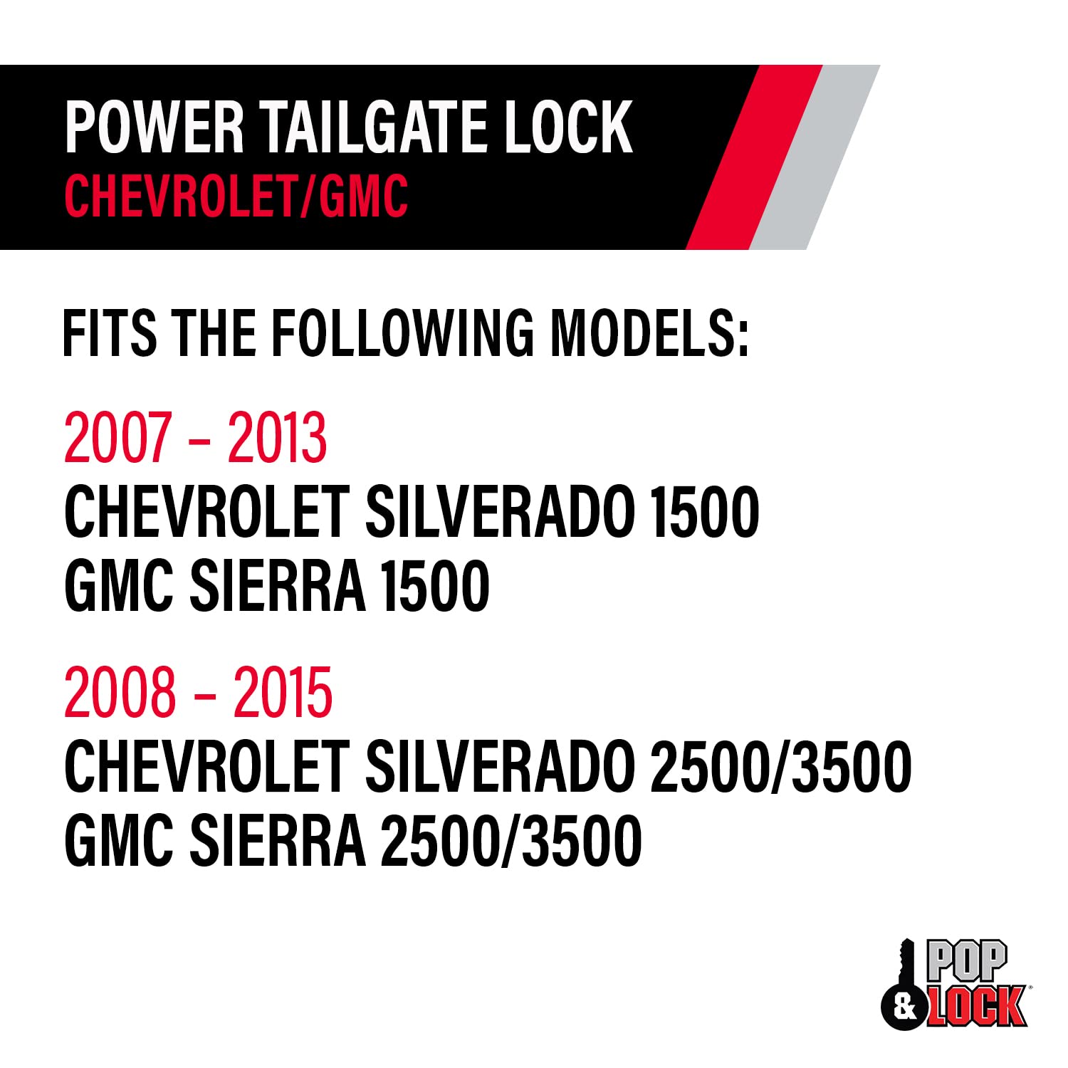 Power Tailgate Lock – Pop & Lock for Chevrolet Silverado 1500 and GMC Sierra 1500 - Fits Model 2007 to 2013 (PL8120Q)