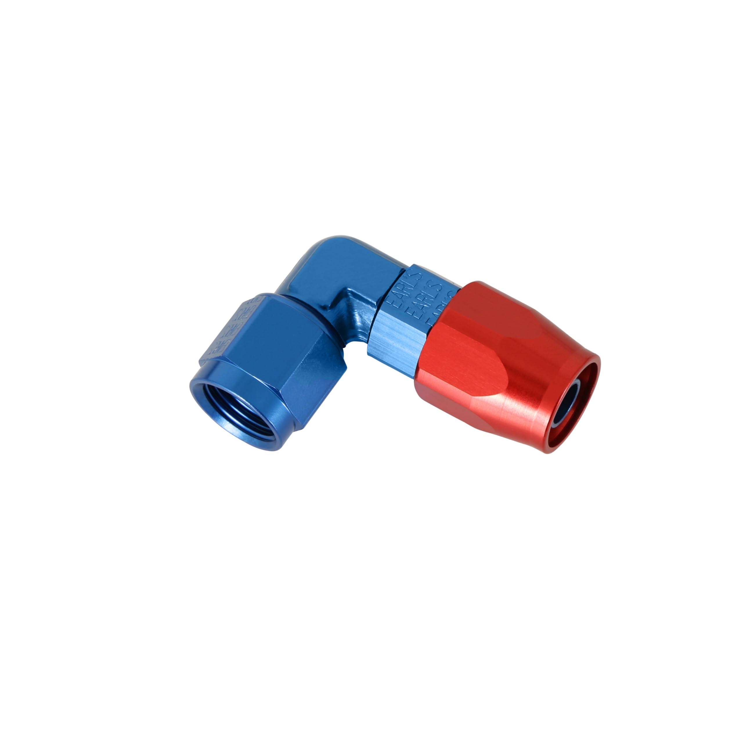 Earl's 90 Degree Swivel-Seal® Hose End -6 AN - Clamshell Package - Red/Blue