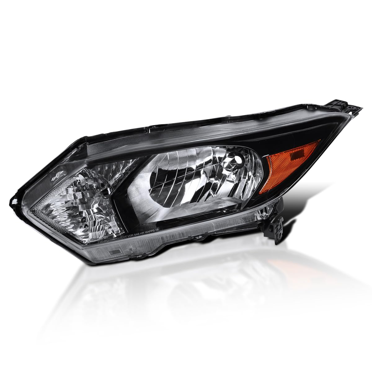Left Driver Side SPEC-D TUNING Glossy Black Headlight Compatible with 2016-2018 Honda HR-V Headlamp Assembly