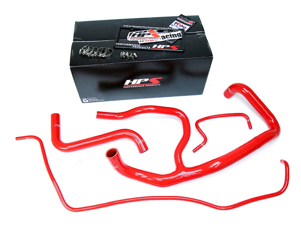 Red HPS Performance 57-1594R-RED Silicone Radiator Hose Kit Coolant, 1 Pack