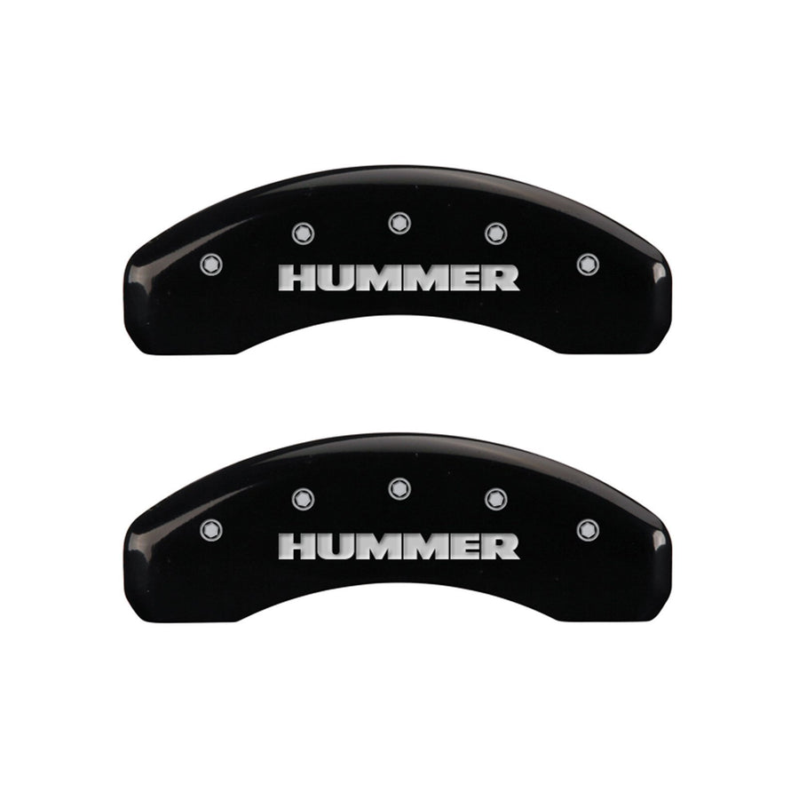 MGP 'HUMMER' Caliper Covers 52002SHUMBK Engraved Caliper Cover with Black Powder Coat Finish and Silver Characters, (Set of 4)