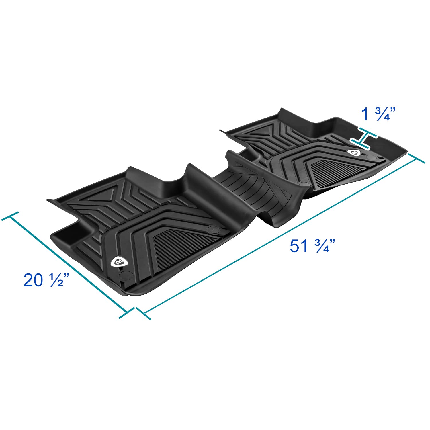 All-Weather Spec-D Tuning Black Injection-Molded TPE Front + Rear Floor Mats Compatible with 2019-2022 Toyota RAV4, 3PC