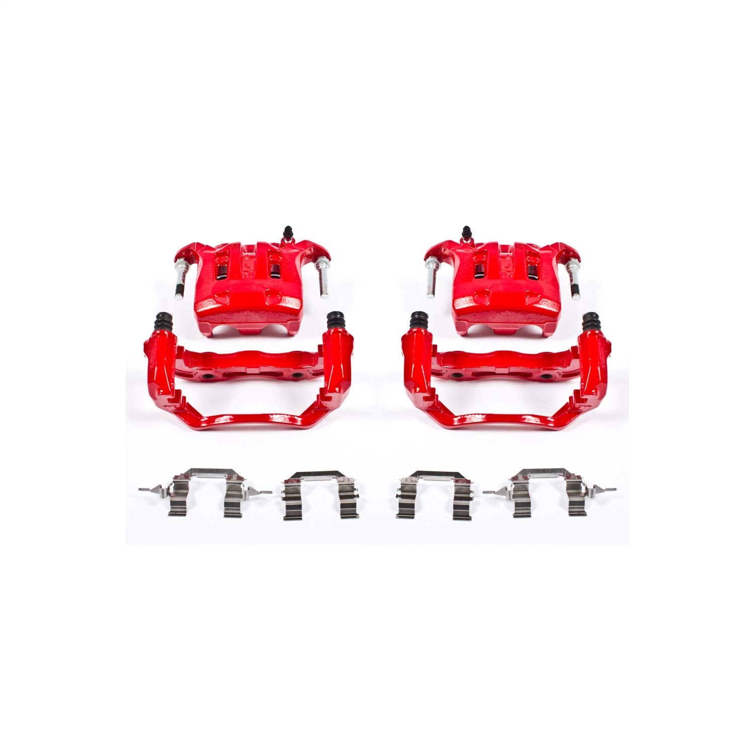 Power Stop Pair of High-Temp Red Powder Coated Front Calipers For INFINITI M45 2003-2004, INFINITI Q45 2002-2006 [Model Specific]