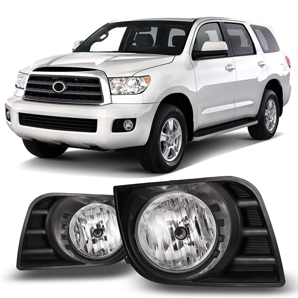 OEM Series Winjet for [2008 2009 2010 2011 2012 2013 2014 2015 2016 2017 Toyota Sequoia] Driving Fog Lights + Switch + Wiring Kit
