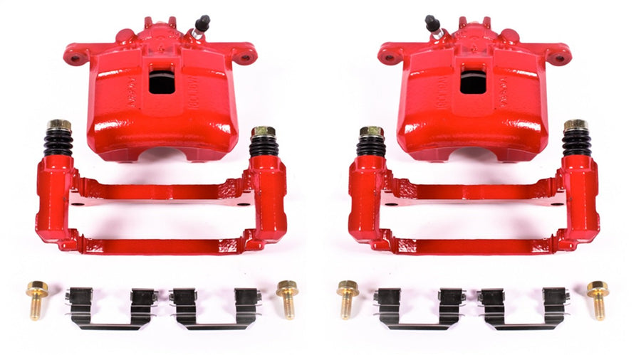 Power Stop Pair of High-Temp Red Powder Coated Front Calipers for Acura CSX 2007-2010, Acura RSX 2002-2006, Honda Civic 2006-2011, Honda S2000 2000-2009 [Model Specific]