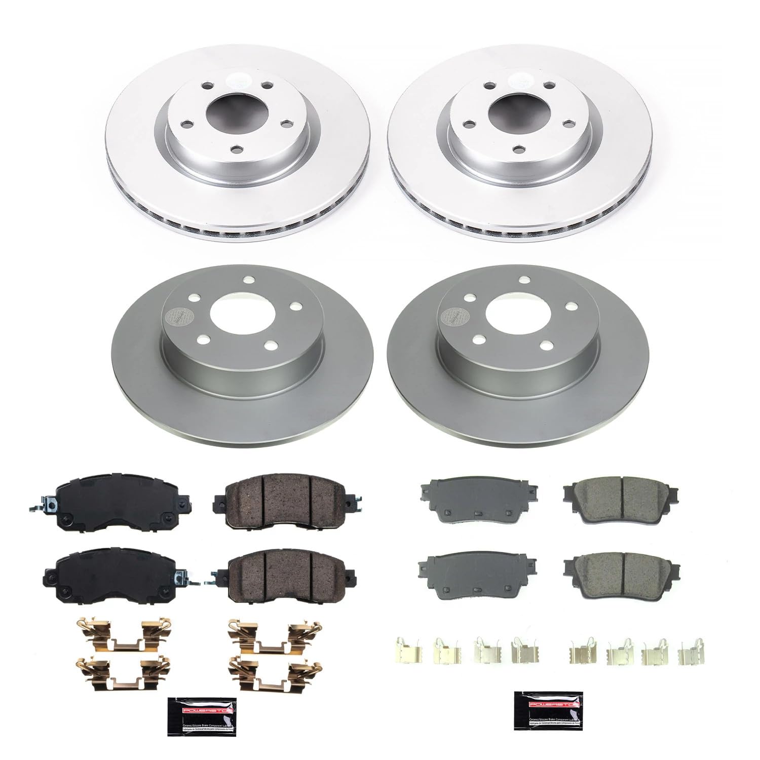 Power Stop CRK8684 Front and Rear Geomet Coated Brake Rotor and Pad Kit For Nissan Altima 2019-2023 [Model Specific]