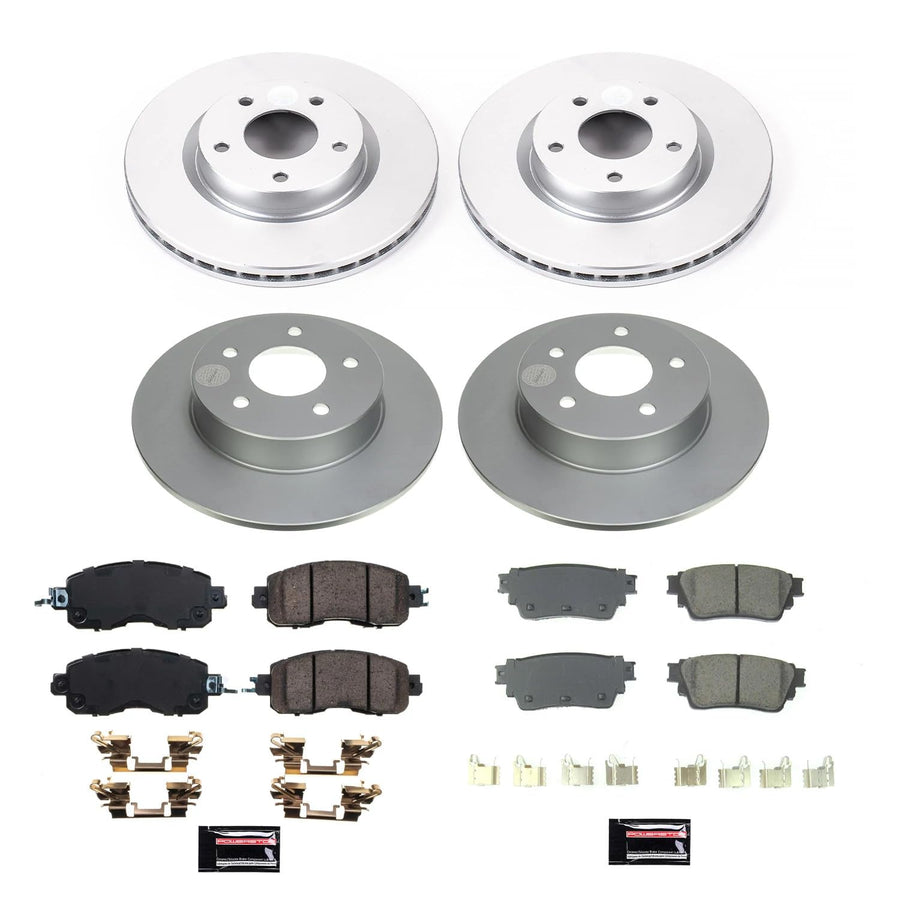 Power Stop CRK8684 Front and Rear Geomet Coated Brake Rotor and Pad Kit For Nissan Altima 2019-2023 [Model Specific]
