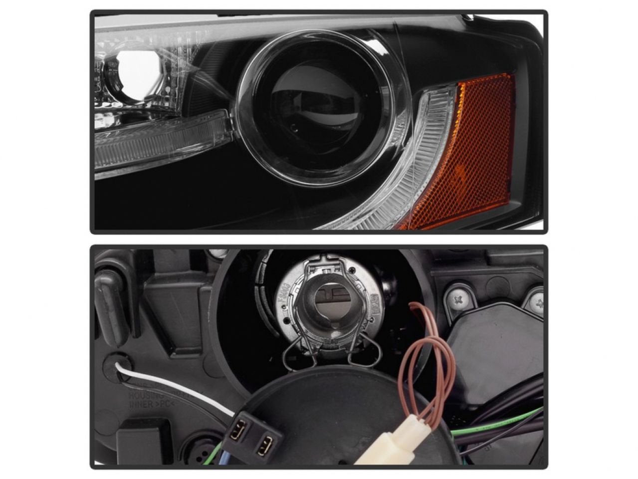 Audi A4 09-12 Spyder 5081544 Projector Headlights - Halogen Model Only (Not Compatible with Xenon/HID Model) - DRL LED - Black