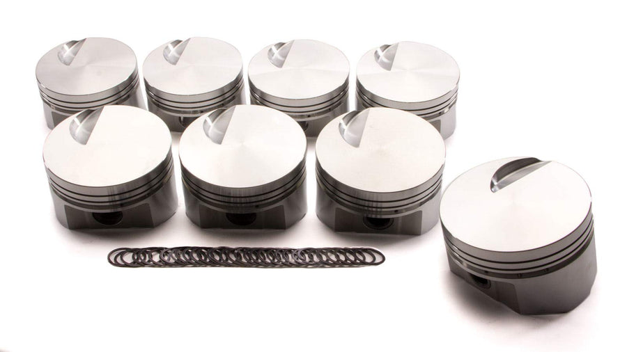 Piston, Sportsman Racing Products Flat Top, Forged, 4.310 in Bore, 1/16 x 1/16 x 3/16 in Ring Grooves, Minus 3.0 cc, Big Block Chevy, Set of 8