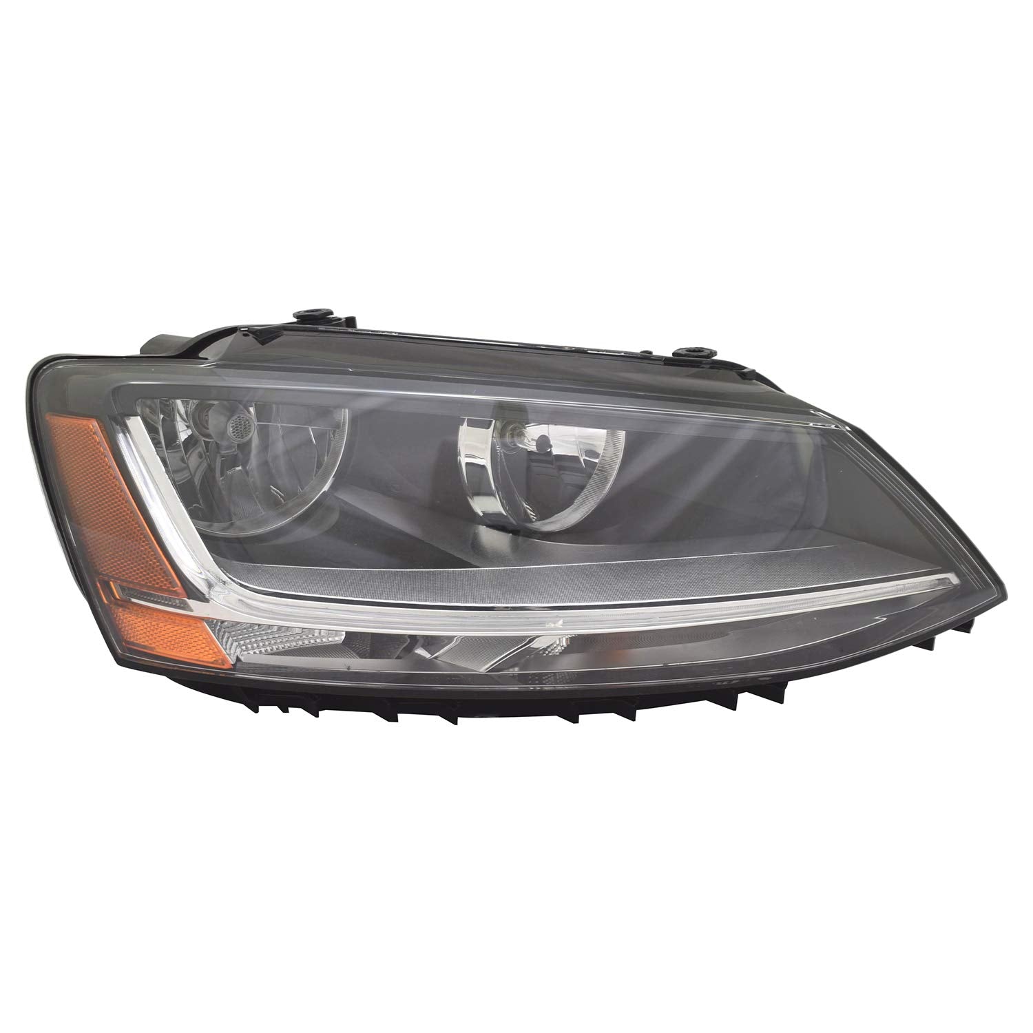Right TYC Headlight Assembly Compatible with 2017-2018 Volkswagen Jetta