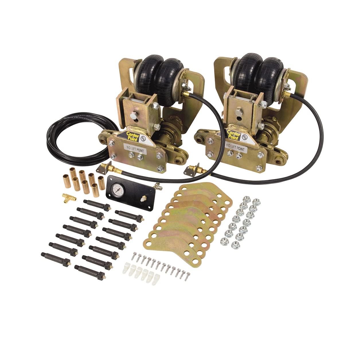 Lippert Air-Ride Center Point RV Suspension System with Tandem Axle Configuration for Road Shock/Vibration Absorption and Improved Braking Distance on Travel Trailers - 1565391