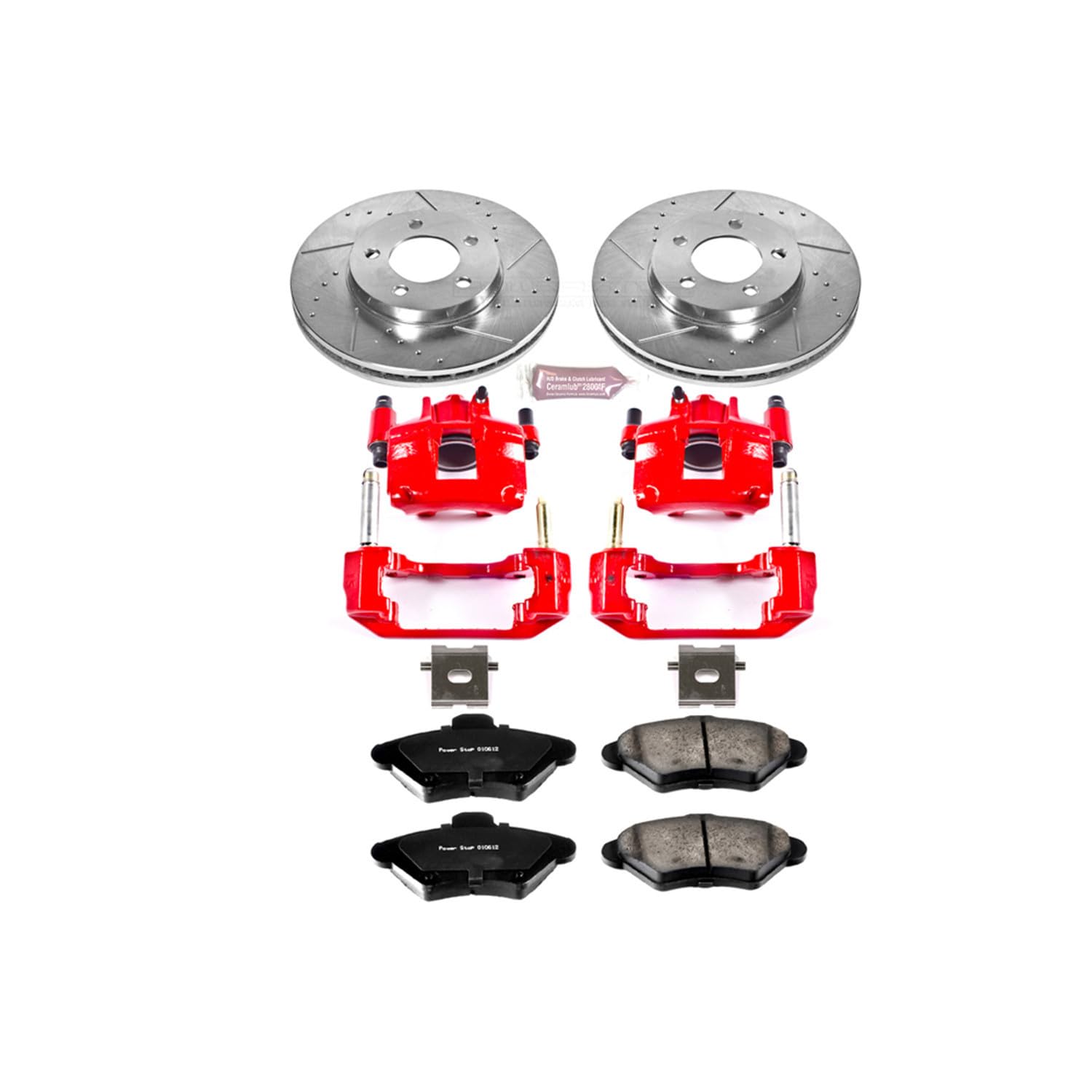 1-Click Performance Brake Kit Power Stop (KC1325) with Calipers For Ford Thunderbird 1993-1997, Mercury Cougar 1993-1997 [Model Specific]
