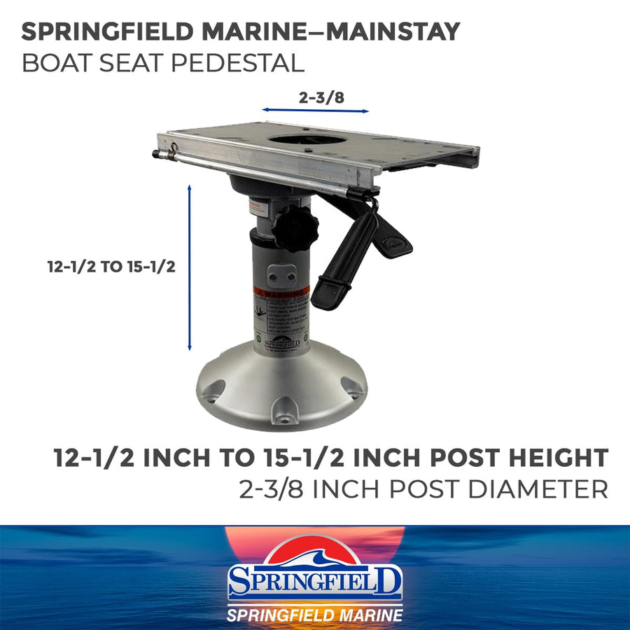Mainstay Springfield Marine 1250250-L1 Short 2-3/8" Air-Powered Pedestal - 12.5"-15.5", Slide & Swivel