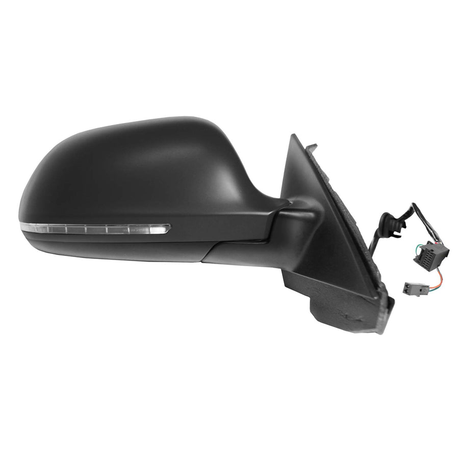Side Passenger Mirror for AUDI A3, 5DR, USA (textured black w/PTM cover, w/turn signal, power folding), w/o dimming, R, HP