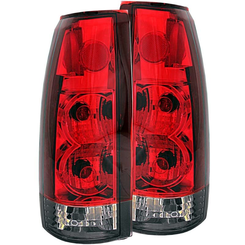 Chrome Euro Tail Light Set ANZO USA 211157-Red/Smoke Lens