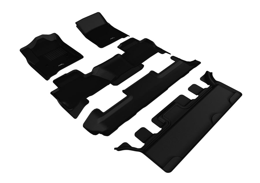 MAXpider 3D Custom Fit Kagu Floor Mat (Black) Compatible with GMC Yukon 2015-2020 (w/ Bucket 2nd Row) - Full Set