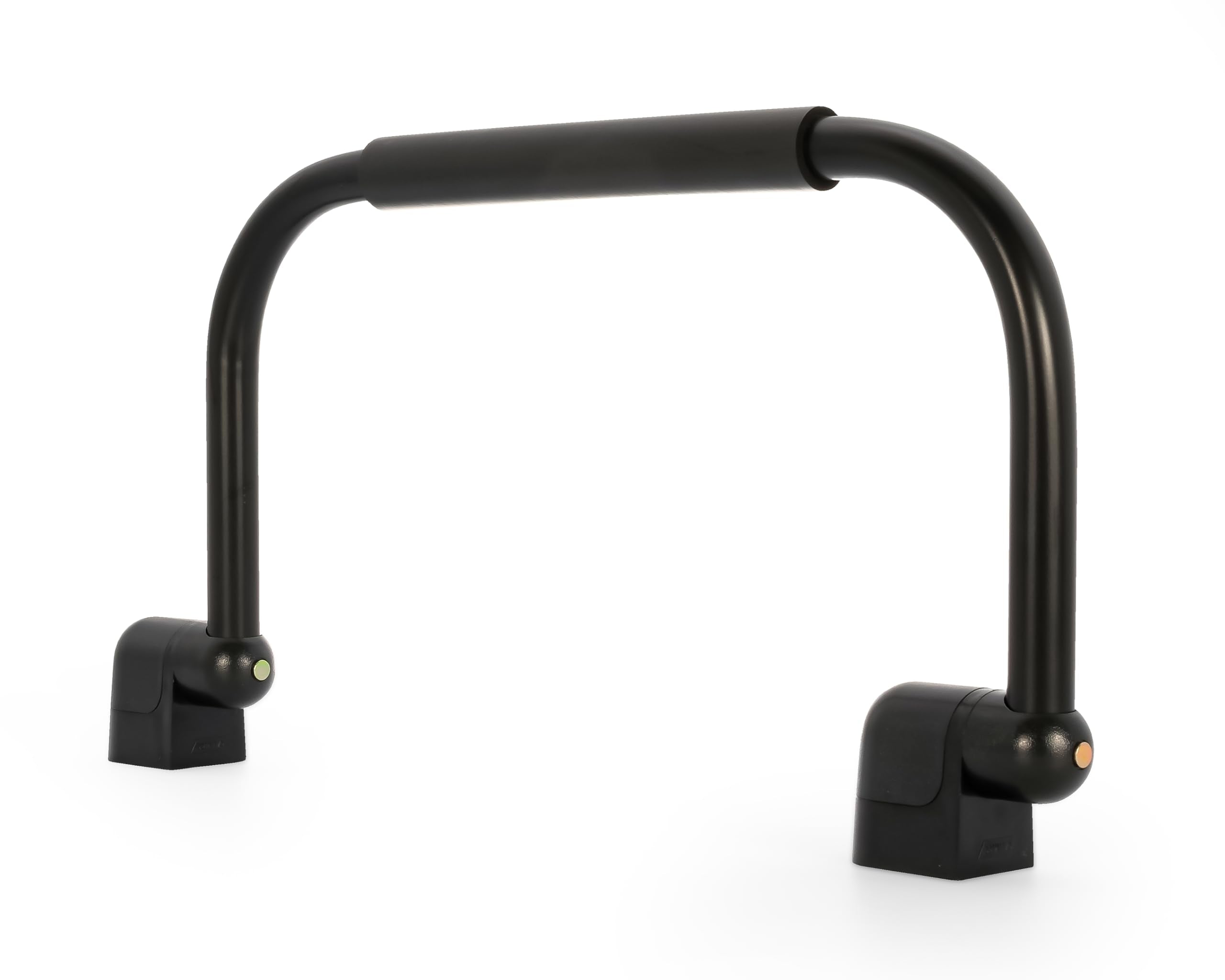 Camco RV Fold-Away Grab Handle - Secure Hold for Entering & Exiting - Measures 18-in, for Smaller Trailers & RVs - Installs Easily Beside RV Door, Hardware Included - Black (42197)