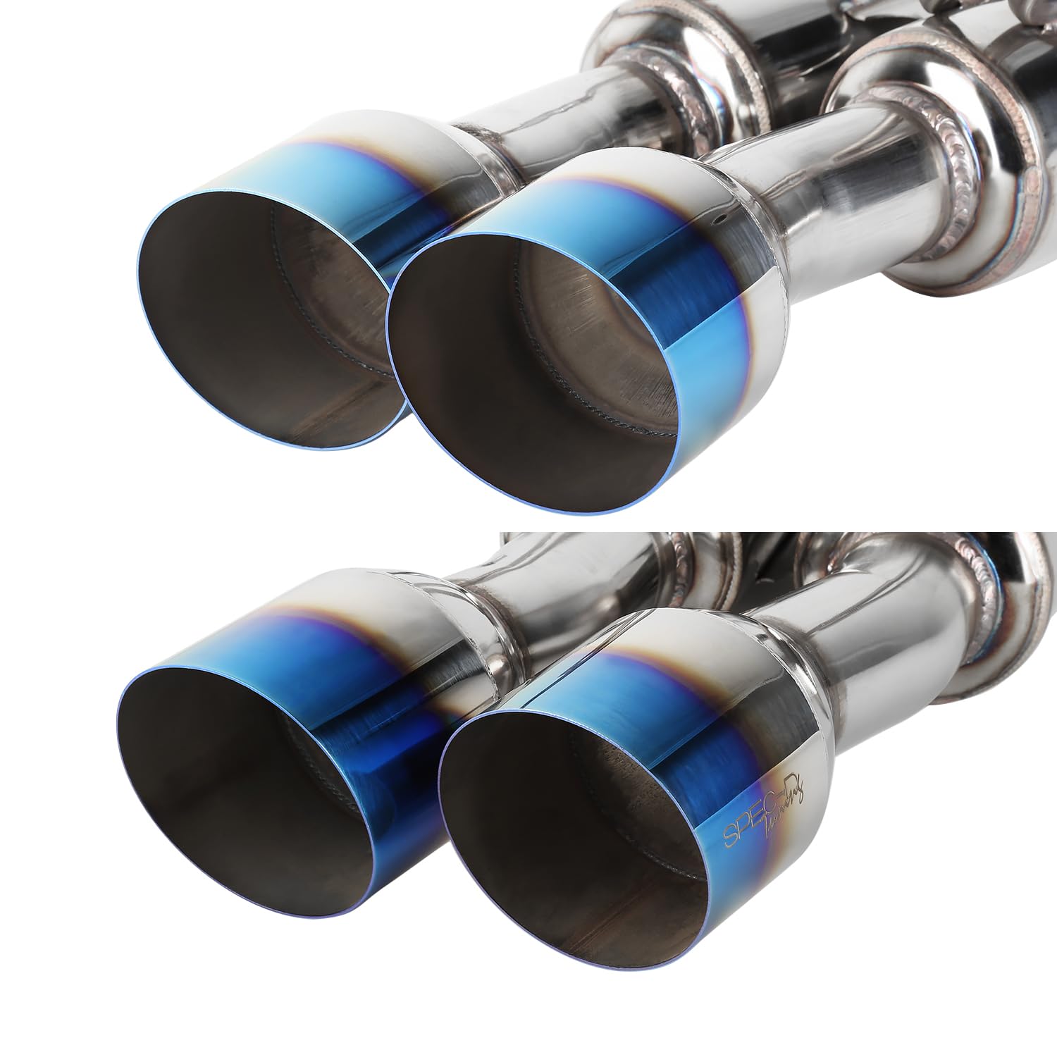 4" Stainless Steel Spec-D Tuning Quad Burnt Tip Catback Exhaust System Compatible with 2015-2021 Subaru WRX STI