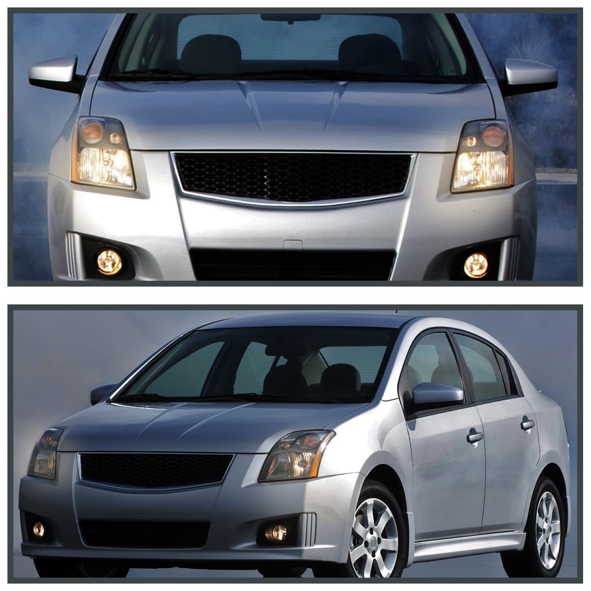 Black Headlights SPEC-D TUNING Compatible with 2007-2009 Nissan Sentra, Left + Right Pair Headlamps Assembly
