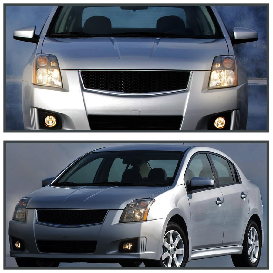 Black Headlights SPEC-D TUNING Compatible with 2007-2009 Nissan Sentra, Left + Right Pair Headlamps Assembly