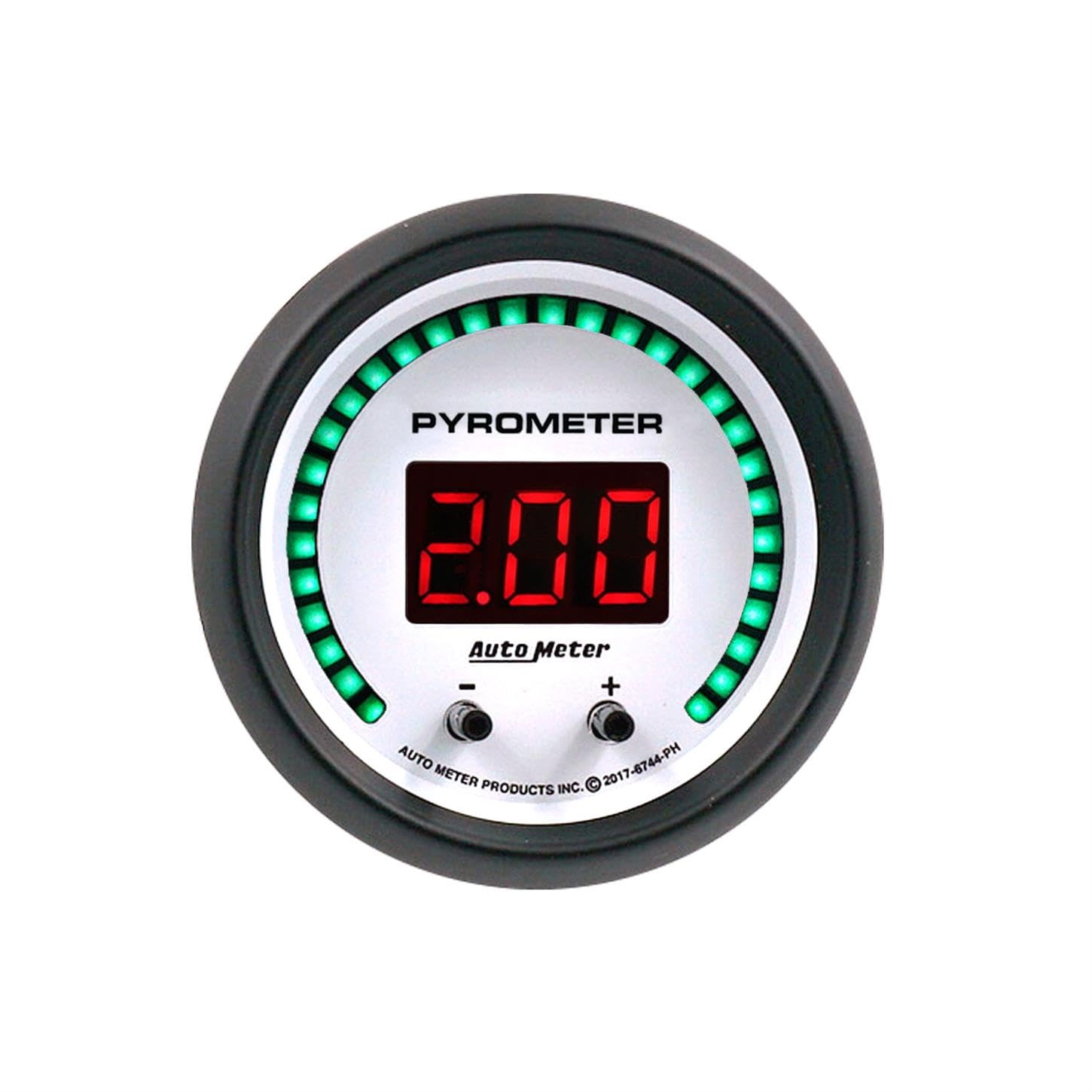 Pyrometer AutoMeter 6744-PH Gauge, 2 1/16", Two Channel, Selectable, Phantom Elite Digital