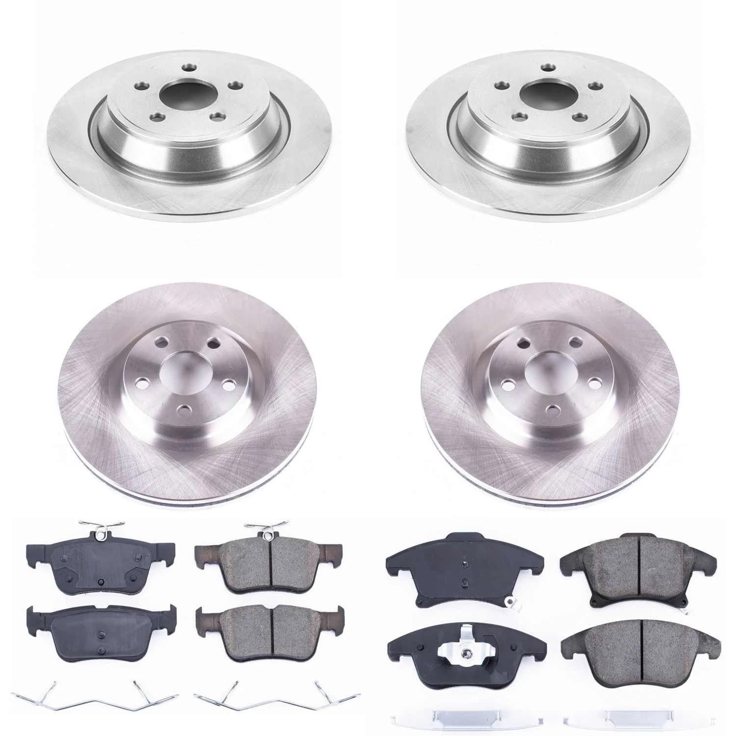 Power Stop KOE7912 Front and Rear Replacement Brake Kit-OE Brake Rotors & Ceramic Brake Pads For Lincoln MKZ 2017-2020 [Model Specific]