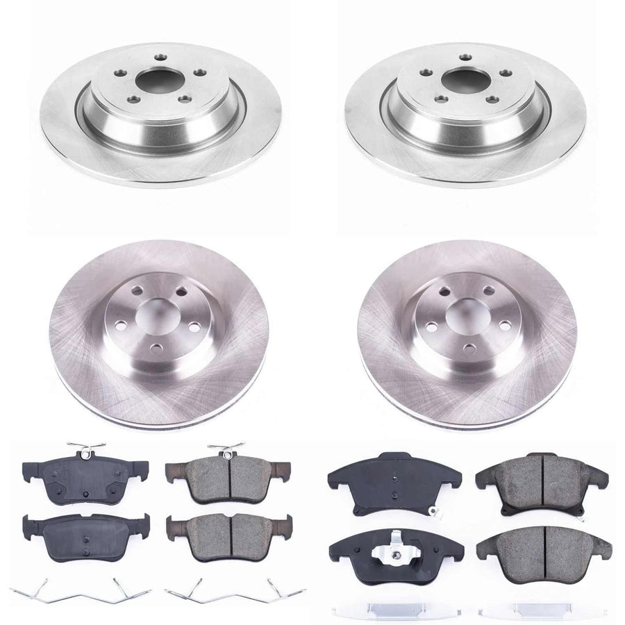 Power Stop KOE7912 Front and Rear Replacement Brake Kit-OE Brake Rotors & Ceramic Brake Pads For Lincoln MKZ 2017-2020 [Model Specific]