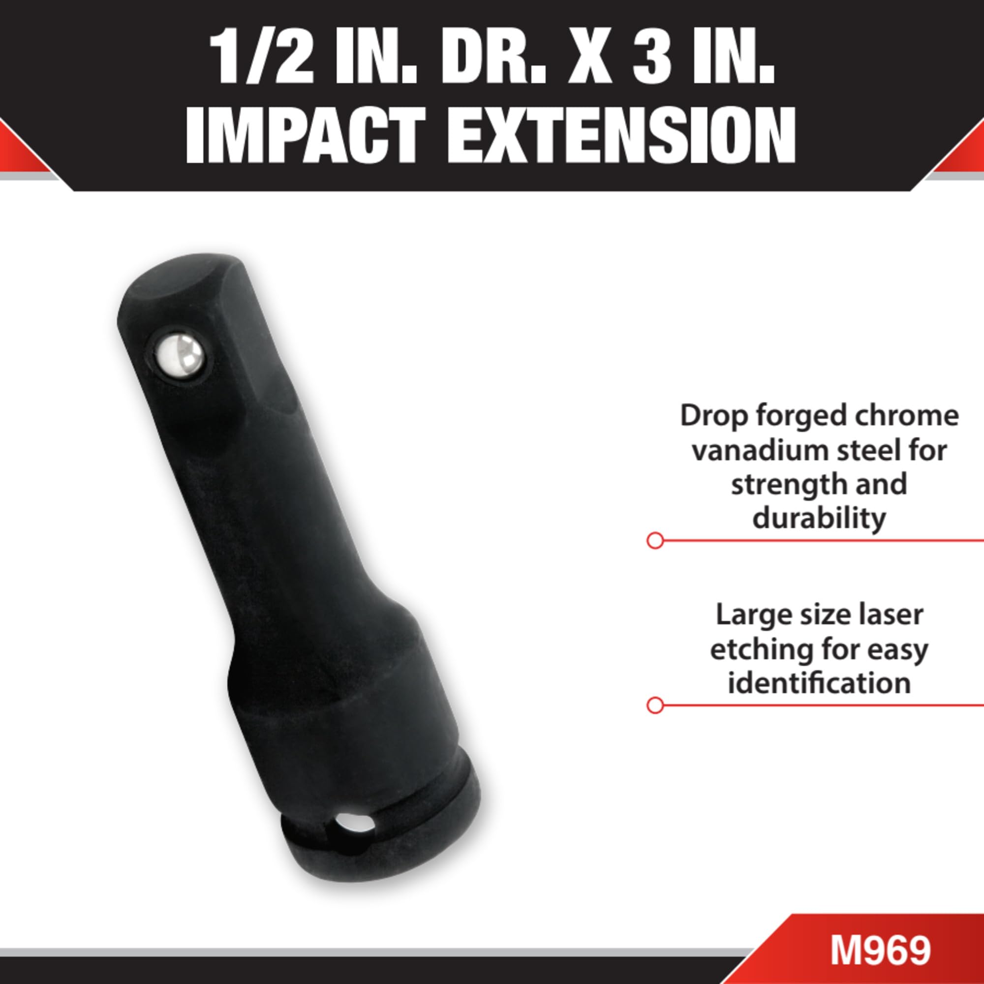 1/2-Inch Drive Performance Tool M969 x 3-Inch Impact Extension