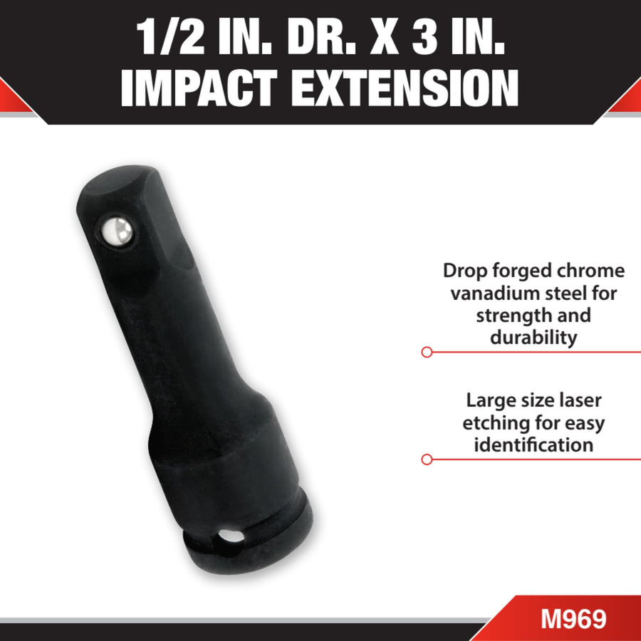 1/2-Inch Drive Performance Tool M969 x 3-Inch Impact Extension