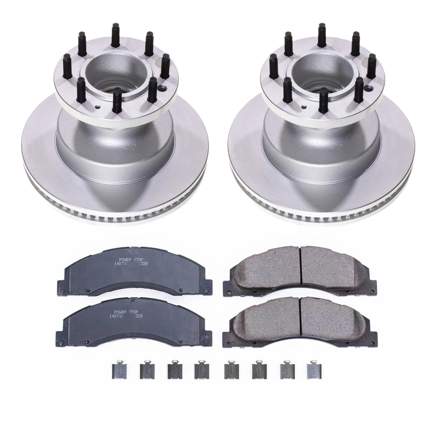 POWERSTOP Brake Kit Front Brake Pads and Geomet Coated Brake Rotors [Vehicle Specific] For Ford E-350 Super Duty, Ford E-350 Super Duty, Ford E-450 Super Duty, Ford E-450 Super Duty [Model Specific]