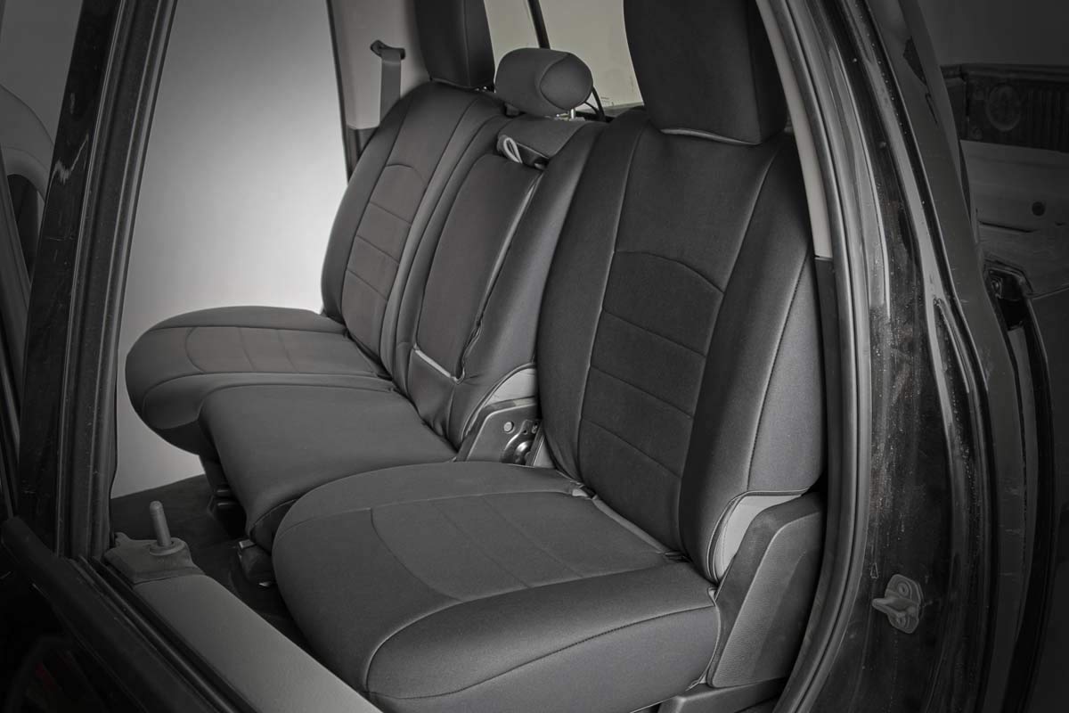 Rough Country Neoprene Seat Covers for 1500 Ram (2009-2018) & 2500 (2010-2018) - Waterproof & UV Resistant, Foam Padded, Front & Rear Seat Cover Set