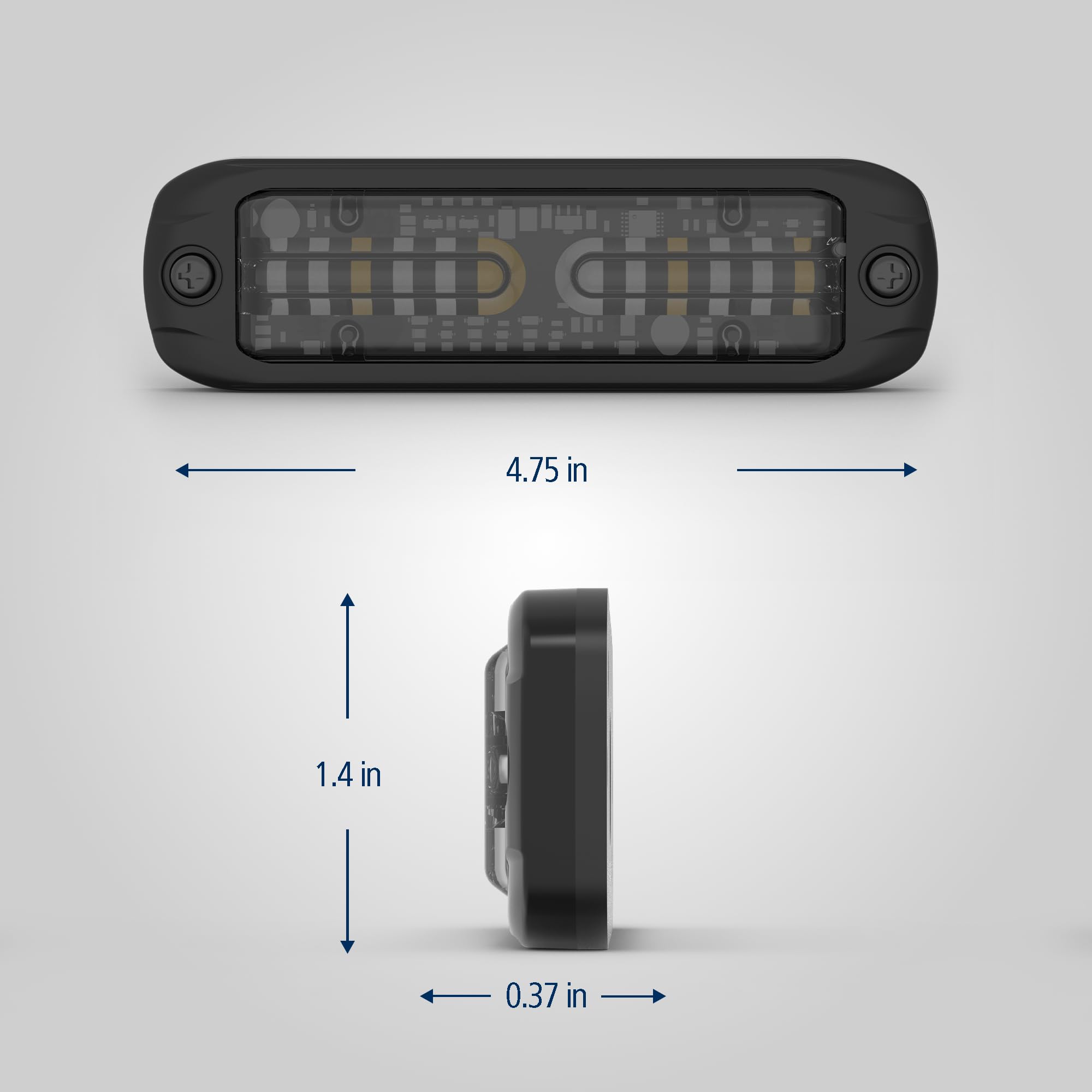 ECCO Directional LED Warning Light ED3802AH Viz™ Series, 2 Bolt Surface Mount, 12-24V, Dual-Color Amber, w/HINVII™ technology