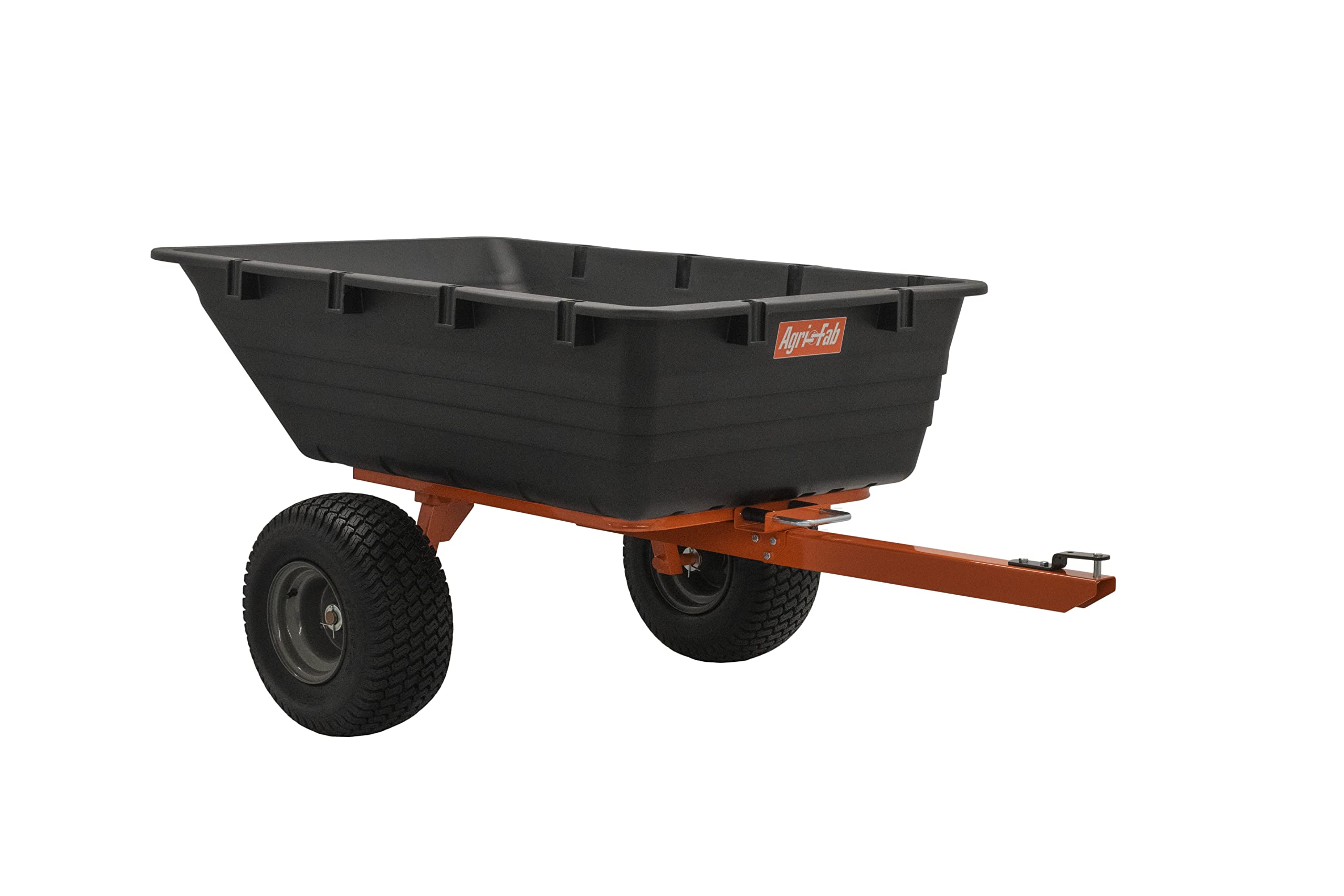 Tow Behind Agri-Fab 45-0579 1,000 lb Poly Dump Cart, 17 CU. FT.; Lawn & Garden Trailer for Riding Lawn Mowers, 18" x 8.5" All-Terrain Pneumatics Tires, Easy to Use Dumping Mechanism