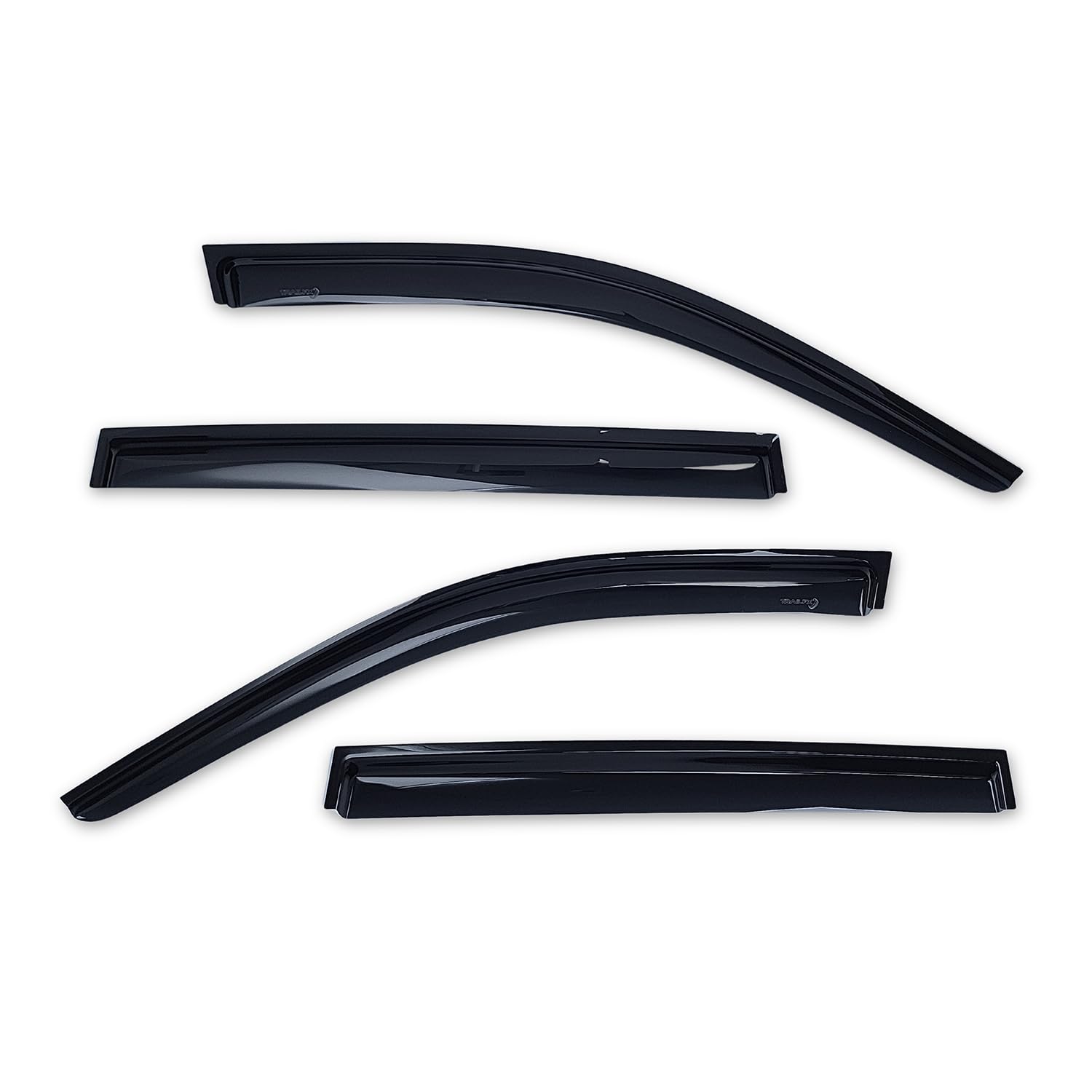 TrailFX Acrylic Rainguards Low Profile Fits 2022-2025 Jeep Grand Tape-On Smoke Window Vents Cherokee Outside Channel Mount Set of 4 Rainguard Window Vents TrailFX 4334H