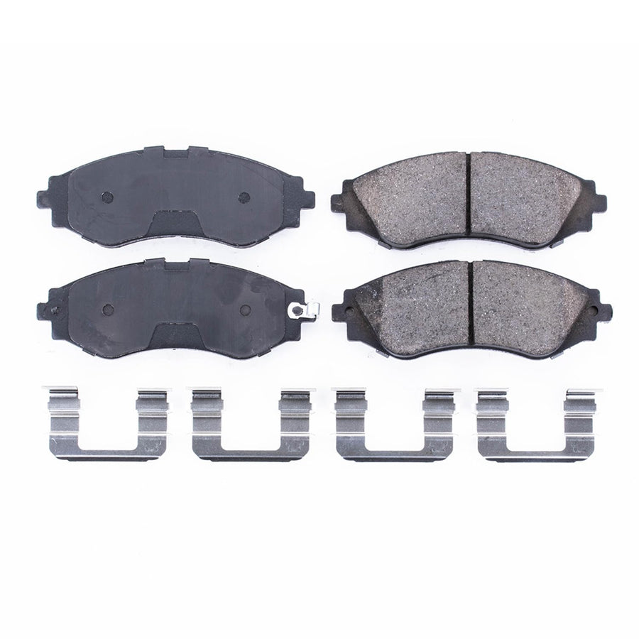 Power Stop Front Brake Kit For Aveo Chevrolet 2004-11 |Aveo5 2006-11 |Optra 2004-07 |Spark 2013-15 |Spark EV 2014-16 |Lanos 2000-02 - Ceramic Brake Pads With Installation Hardware, 17-797