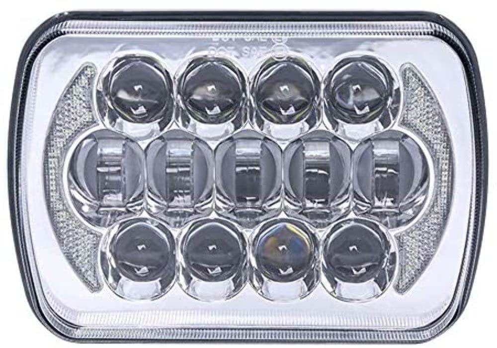 Vehicle LED Headlight Set Heise 5X7 Inch 17 LED-Silver Front Face (HE-5X7S1)