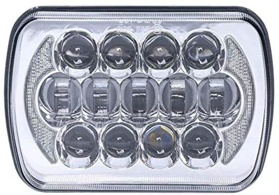 Vehicle LED Headlight Set Heise 5X7 Inch 17 LED-Silver Front Face (HE-5X7S1)