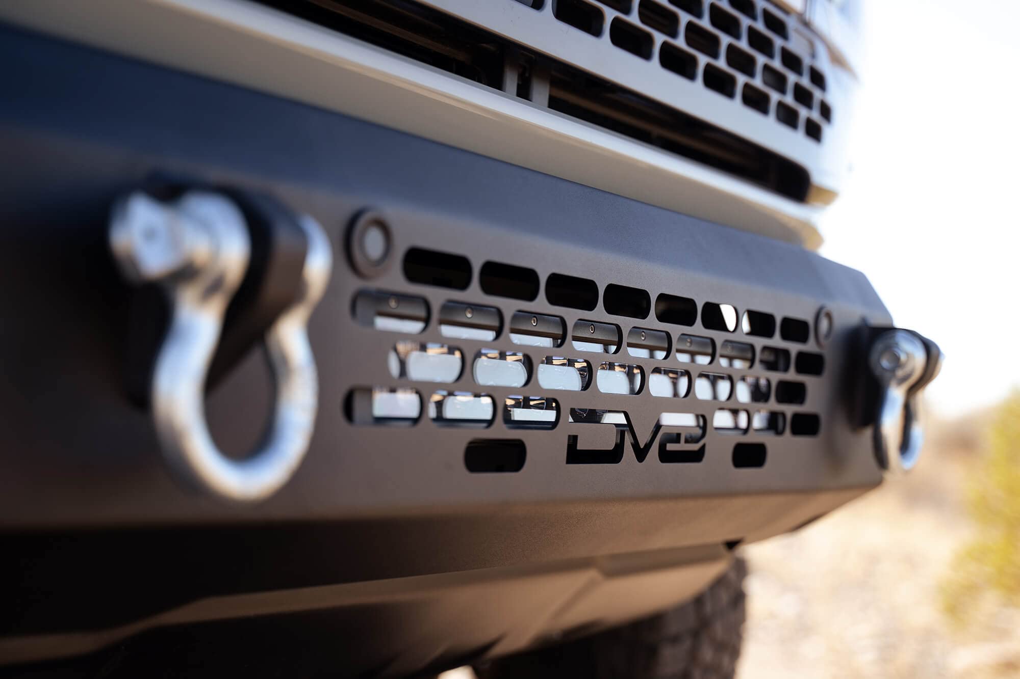 OE Plus Series DV8 Offroad Front Bumper Compatible with 2021-2025 Ford Bronco | Multiple Light Mounts | Compatible with OEM Skid Plate, 360° Camera, & Sensors | Reinforced D-Ring Mounts