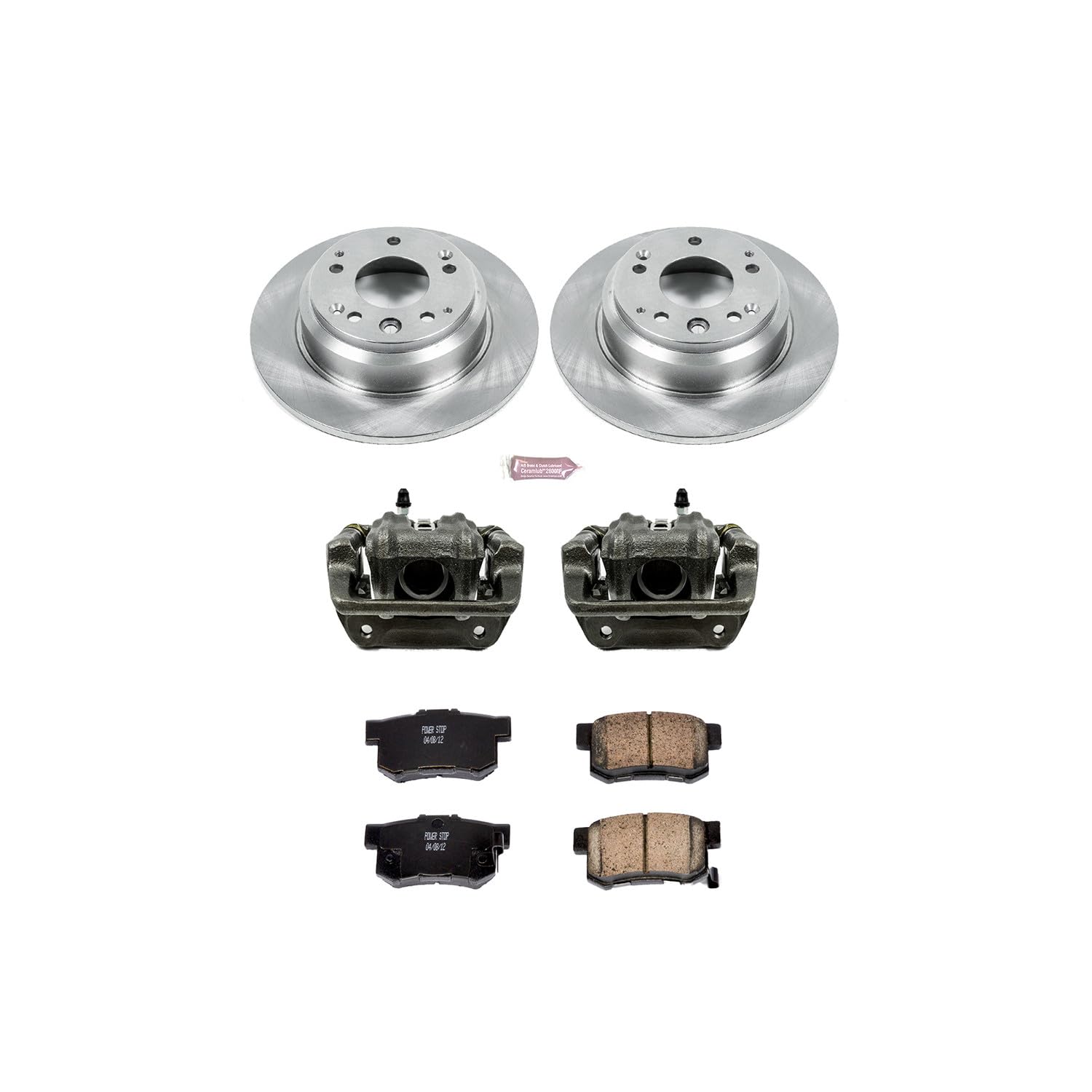 Power Stop KCOE3153 Replacement Autospeciality Rear Caliper Kit- OE Rotors, Ceramic Brake Pads, Calipers For Acura Legend 1991-1995 [Model Specific]