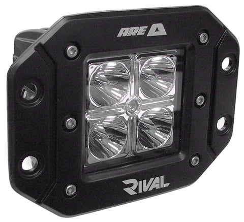 A.R.E. Lighting System Rival | 23705-81725 | 4.8" LED Surface Mount Spot Light, Pair (comes with wiring harness/switches),Black Housing/White Light