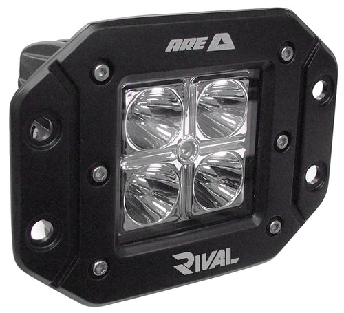 A.R.E. Lighting System Rival | 23705-81725 | 4.8" LED Surface Mount Spot Light, Pair (comes with wiring harness/switches),Black Housing/White Light