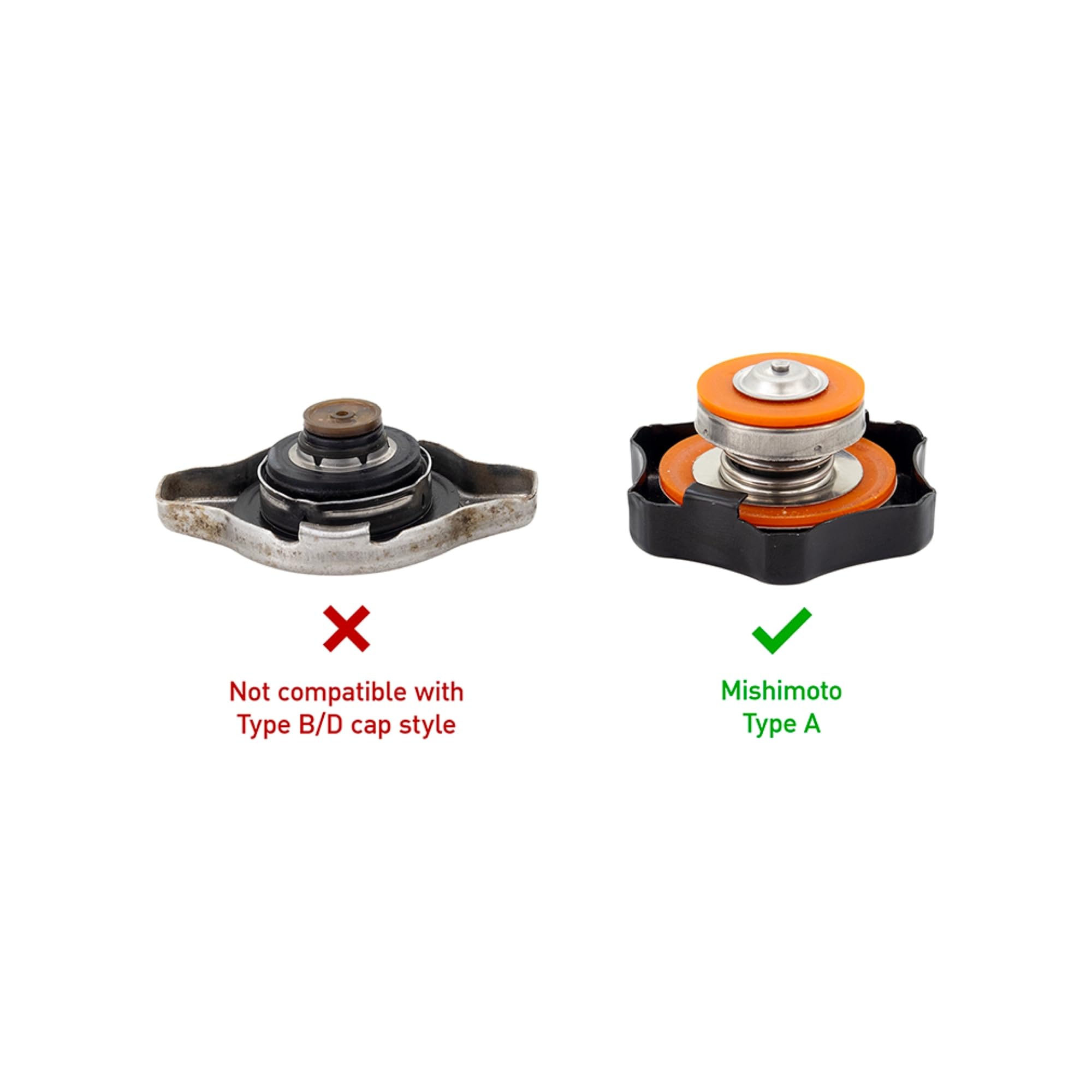 Mishimoto Radiator Cap, High-Pressure 1.3 Bar with Universal Fill Necks, for Efficient Cooling, Small
